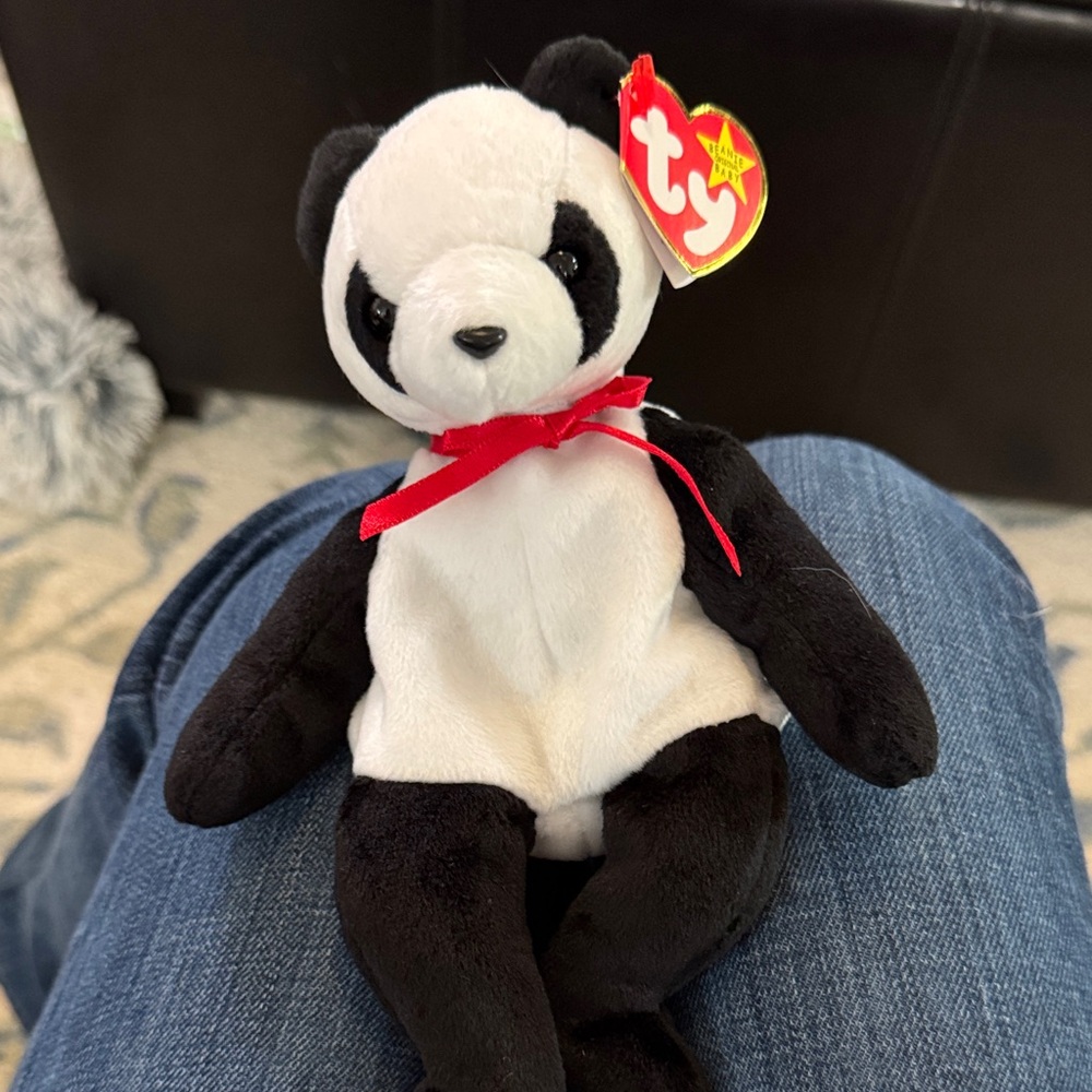 Ty Fortune Panda Plush Toy - Black and White